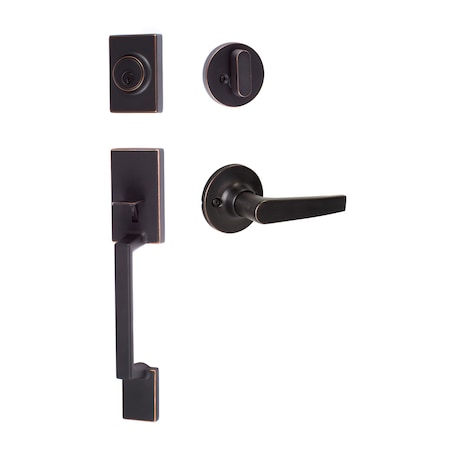 Sure-Loc Hardware Sure-Loc Hardware Stockholm Handleset, Cedar Handleset Trim, Vintage Bronze SH507-R-CD 11P
